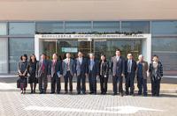 Group photo taking outside the Lo Kwee-Seong Integrated Biomedical Sciences Building, including Prof. Bai Chunli (6th from left) and other CAS delegates